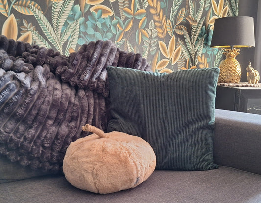 Cord look deken/Plaid Antraciet met glitter van Viva Living