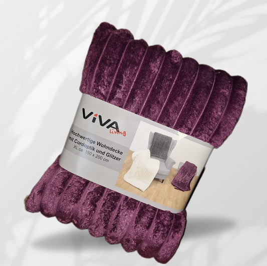 Cord look deken/plaid Bes met Glitter van Viva Living